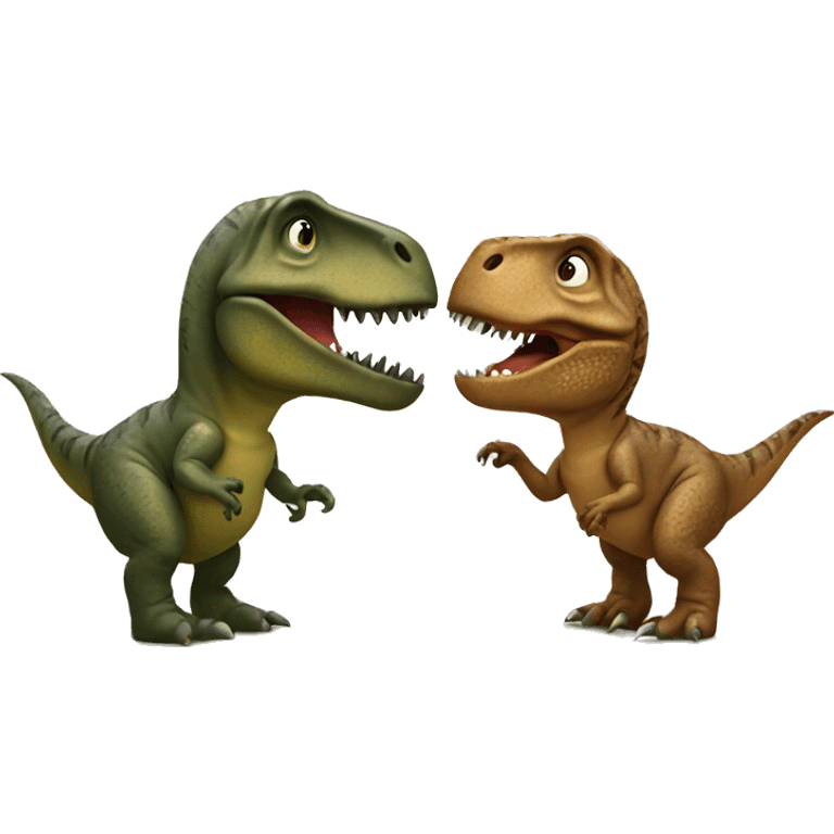 Trex kissing another trex emoji