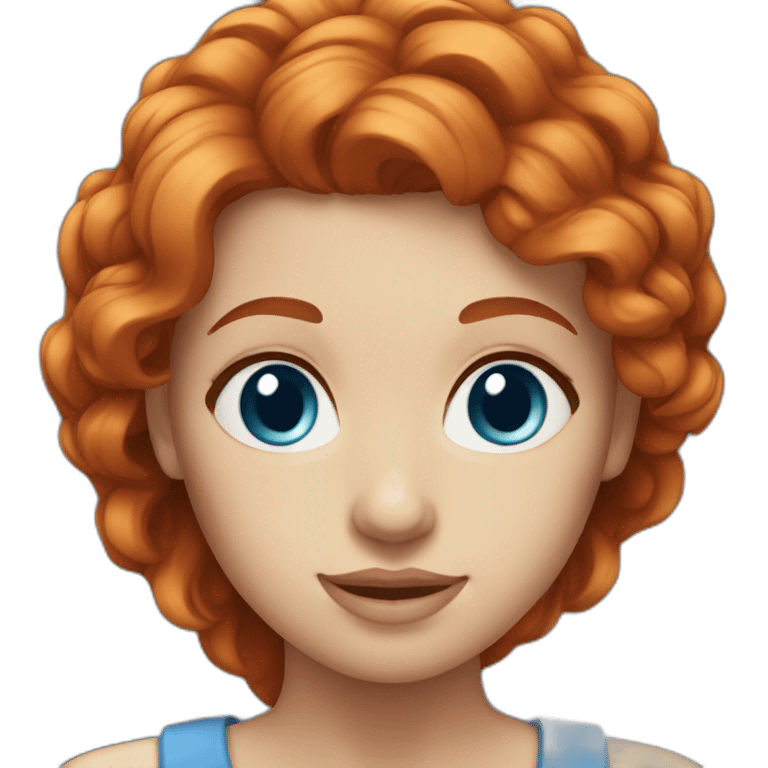 Redhead blue eyes female emoji