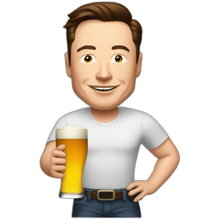 elon musk drink a beer emoji