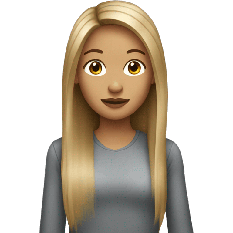 Young woman with long straight dirty blonde hair  emoji