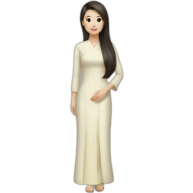 vietnamese-ao-dai-brunette emoji