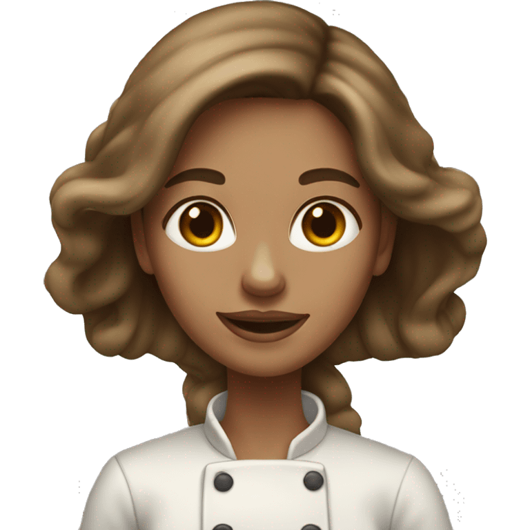 women brown long hair and white skin cooks pancakes emoji