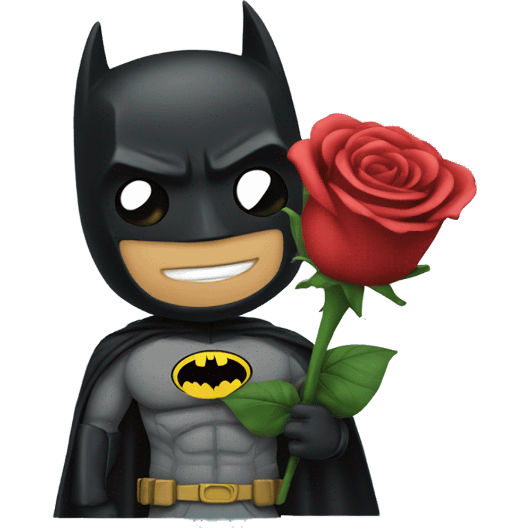 Batman holding a rose emoji