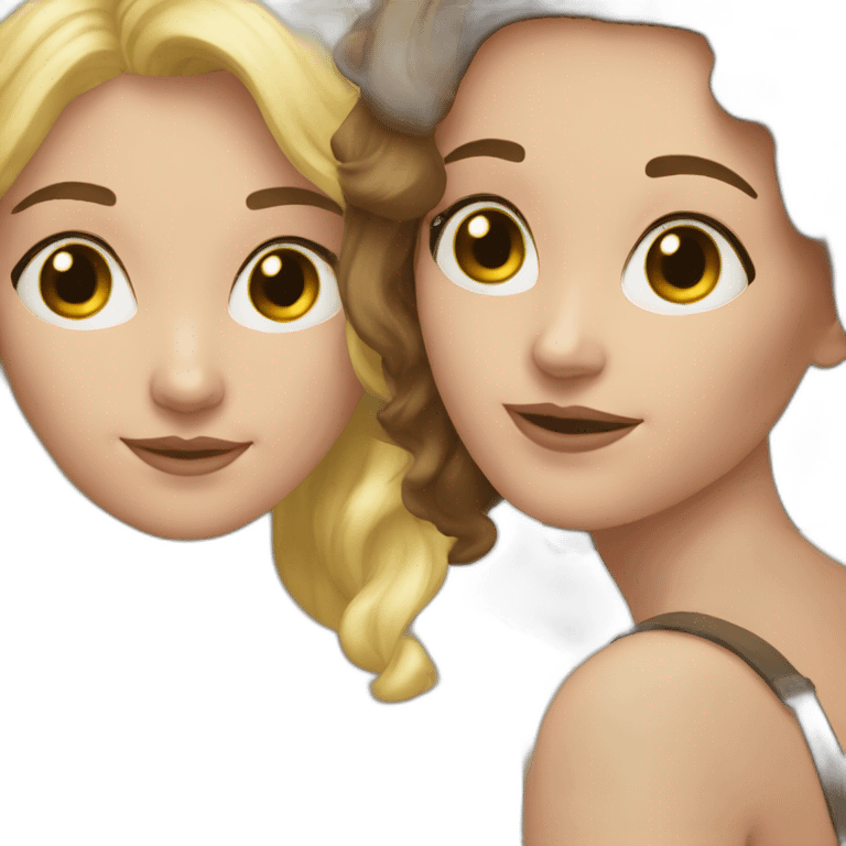 best friends woman, brunette and blonde emoji