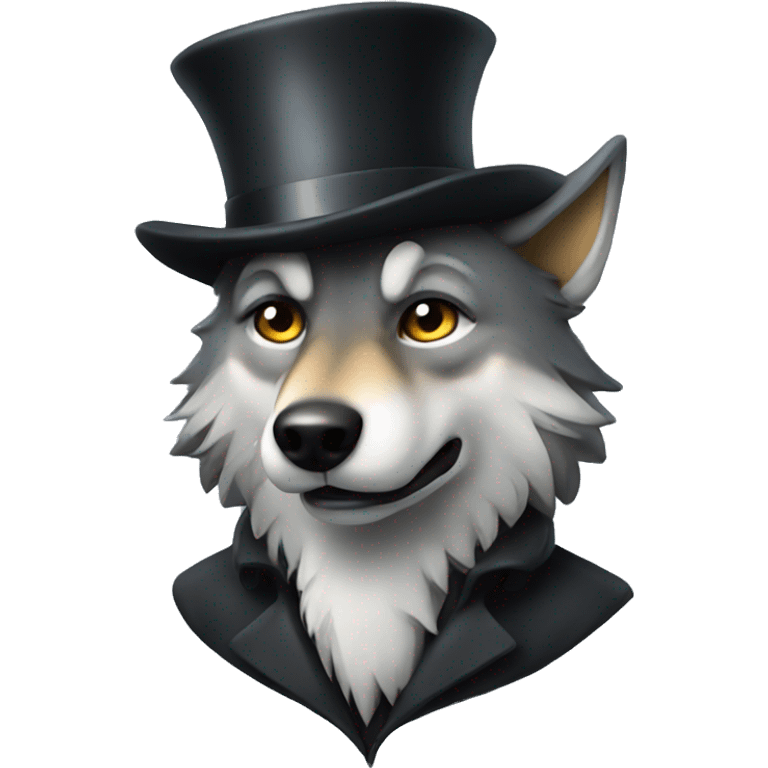 Wolf with tophat emoji