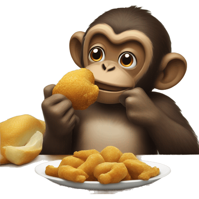 Monkey eating a chicken  emoji