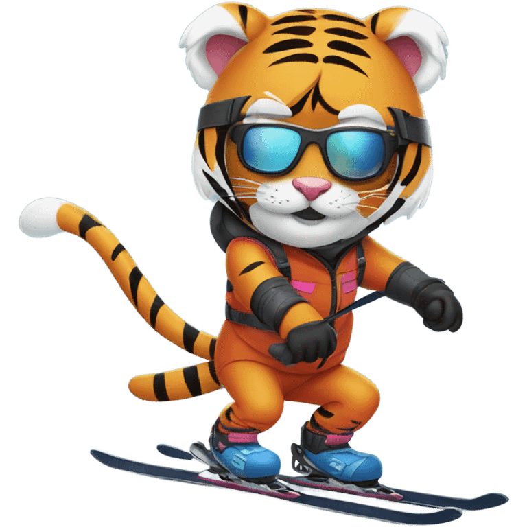 Tiger skiing emoji