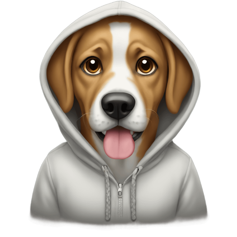 Dog wearing hoodie emoji