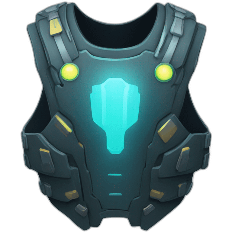 futuristic Anti-Matter breastplate colored as void of space emoji