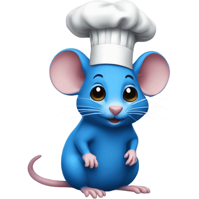 Blue rat with a chef hat emoji