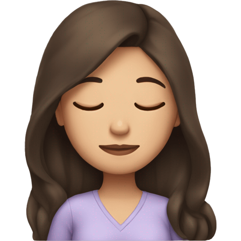 Brunette girl sleeping emoji