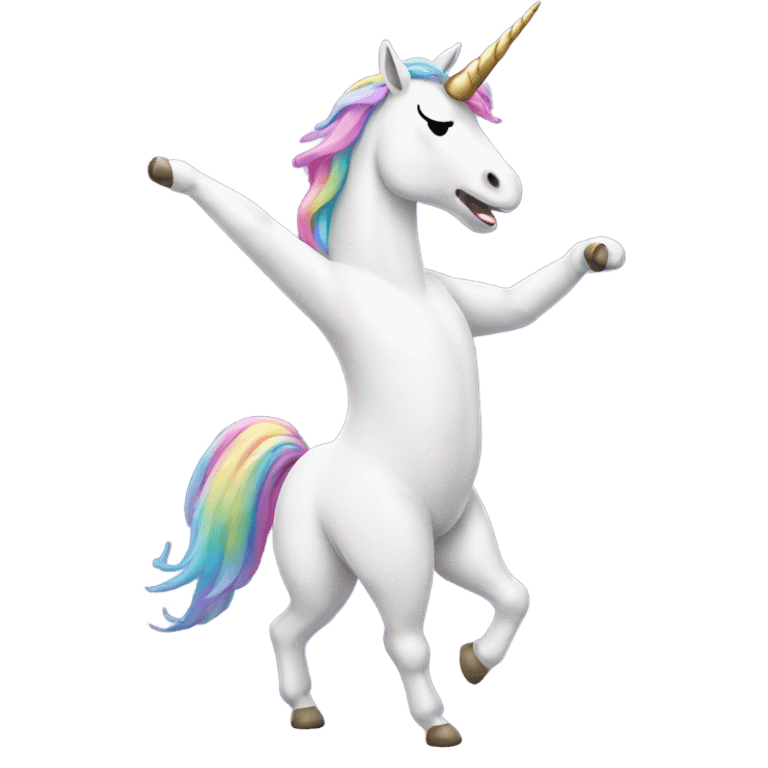 Unicorn doing the dab emoji