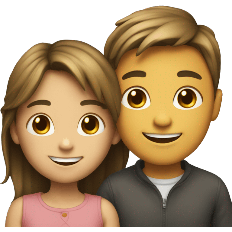 smiling girl with boy emoji