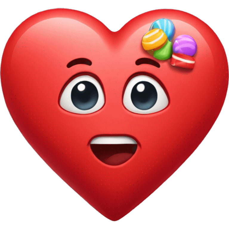 red heart with candy emoji