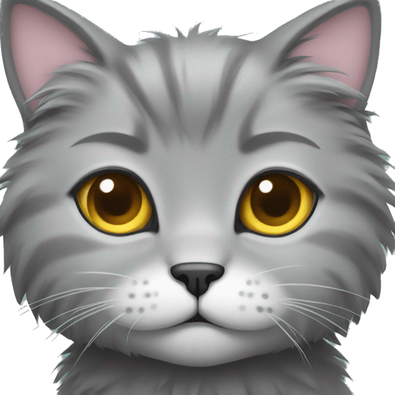 grey fluffy cat emoji