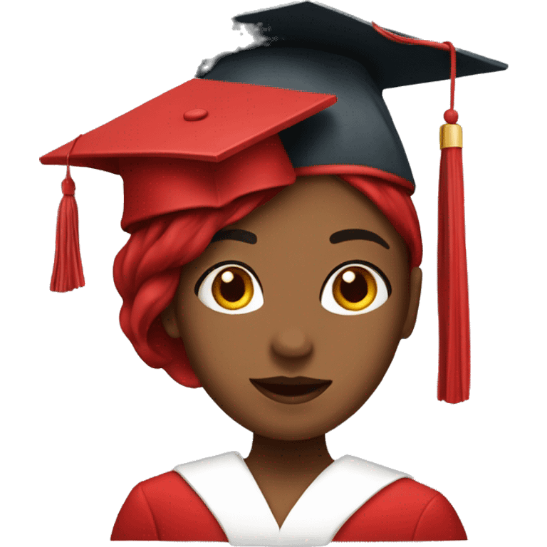 Red graduation girl emoji