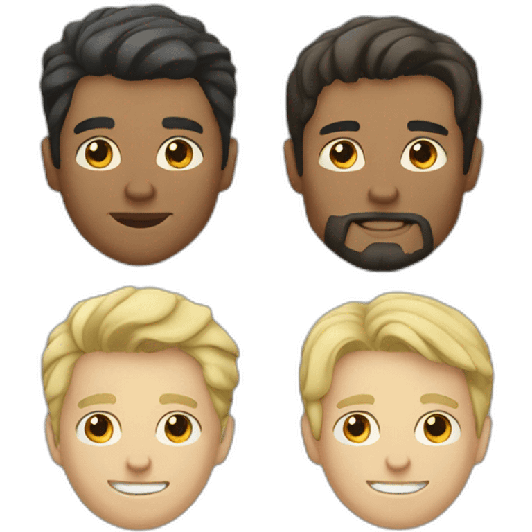 Blond man, dark hair man and two boys emoji