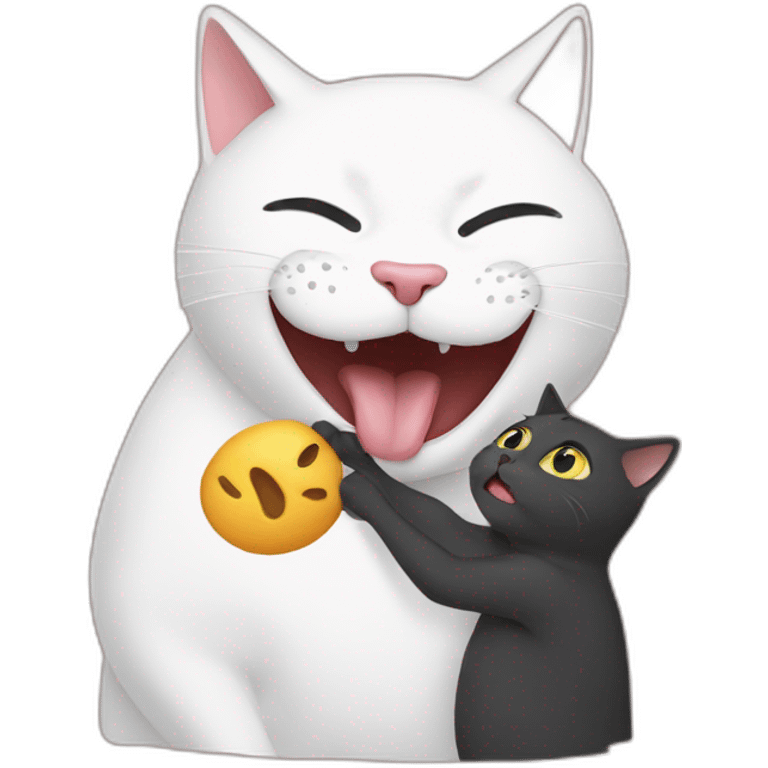 cat licks a person emoji