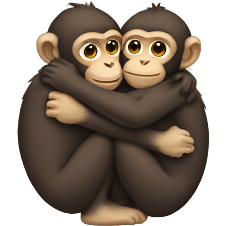 Monkeys hugging emoji