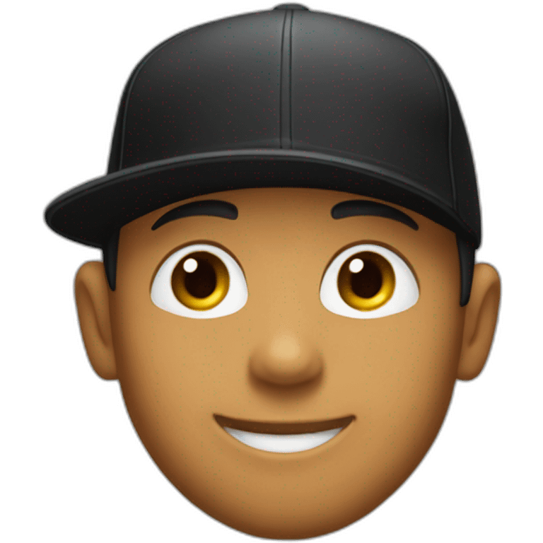 boy with rays in his eyes and black cap emoji