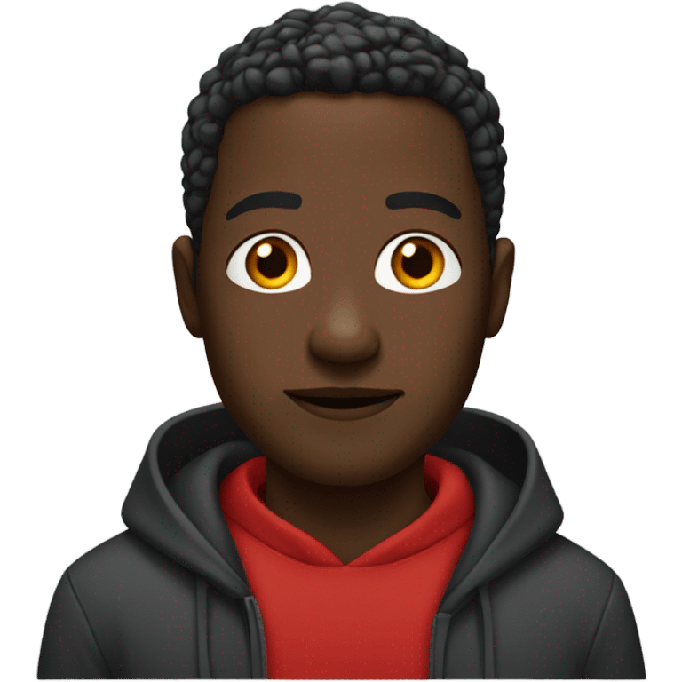 black man with red hoodie emoji