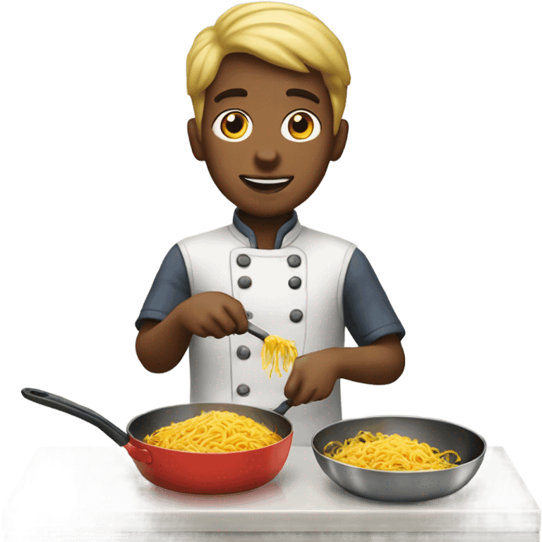 Boy cooking Maggi emoji