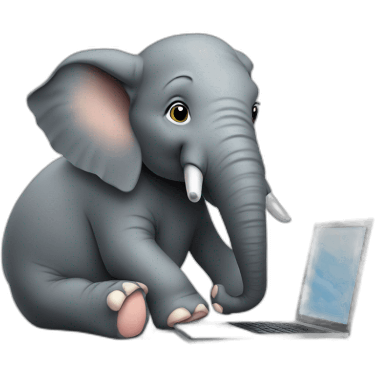 elephant using laptop emoji