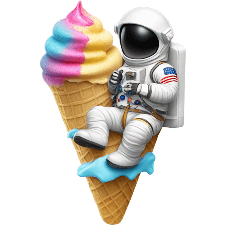 Astronaut on ice cream emoji