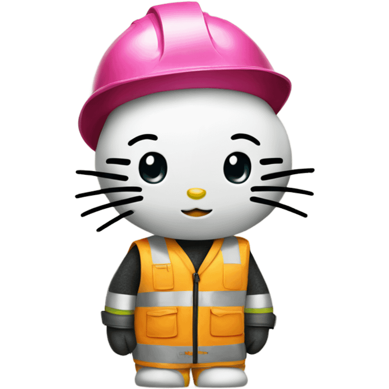 Hello kitty dressed in construction gear emoji