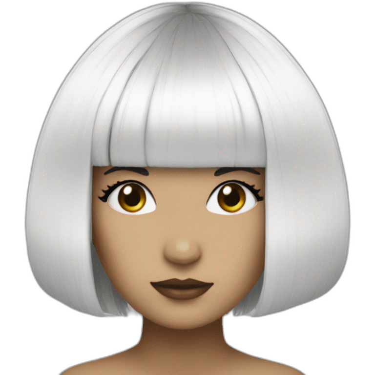 Sia black And white wig emoji