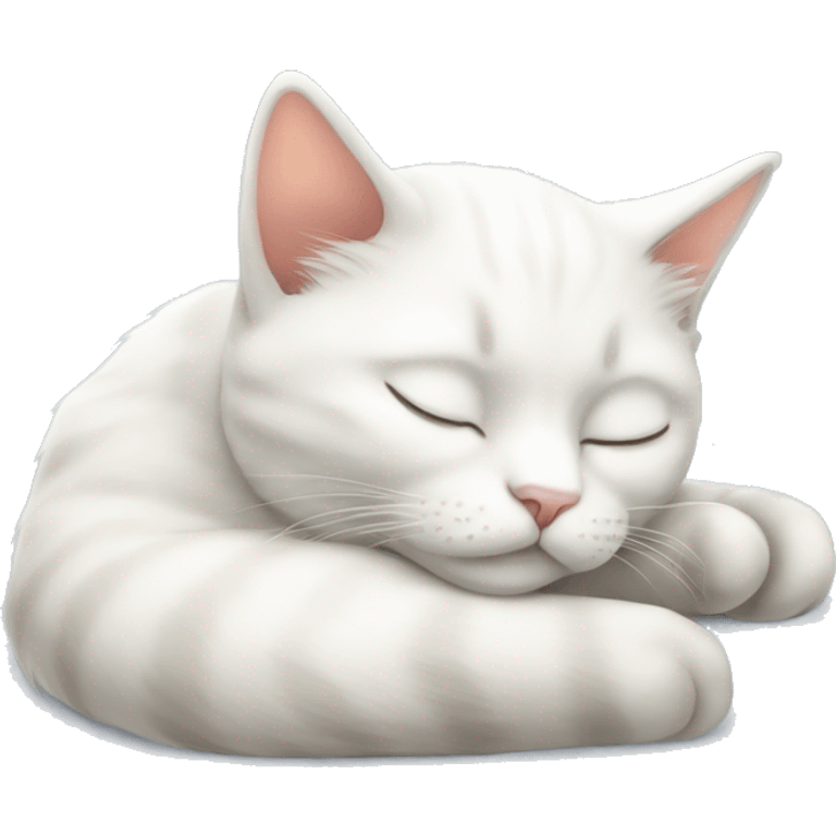 White cat sleeping peacefully  emoji