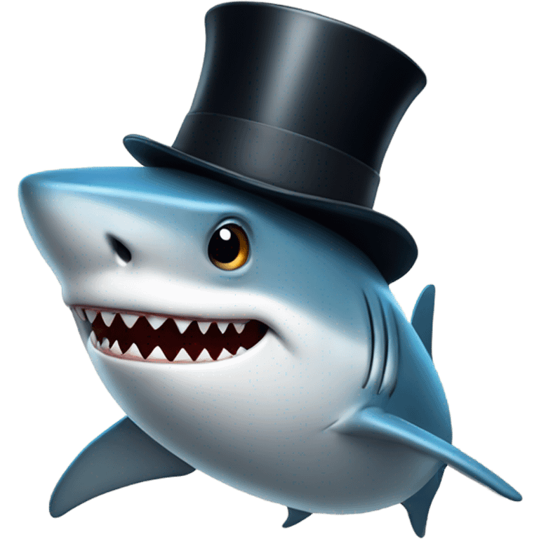 shark with tophat emoji