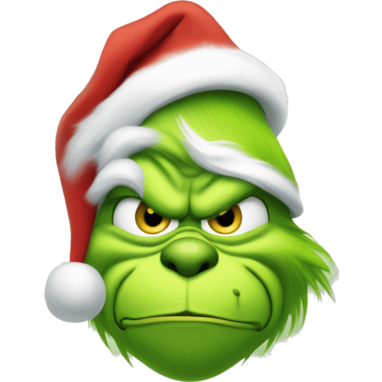 Grinch with Santa hat emoji