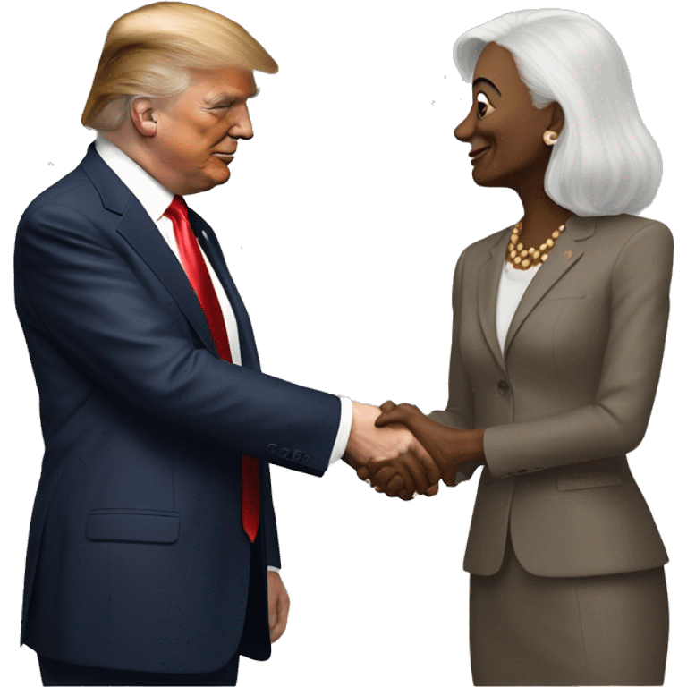 Kamala Kariss shakes hands with Donald Trump   emoji