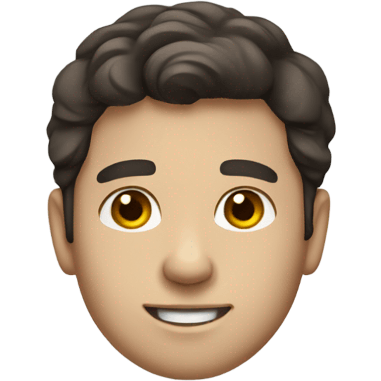 Young man with dark brown hair, fair skin accountant emoji