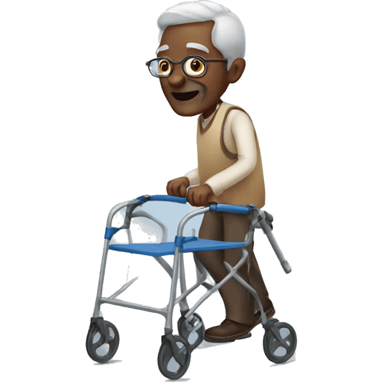 Black old man with his walker emoji