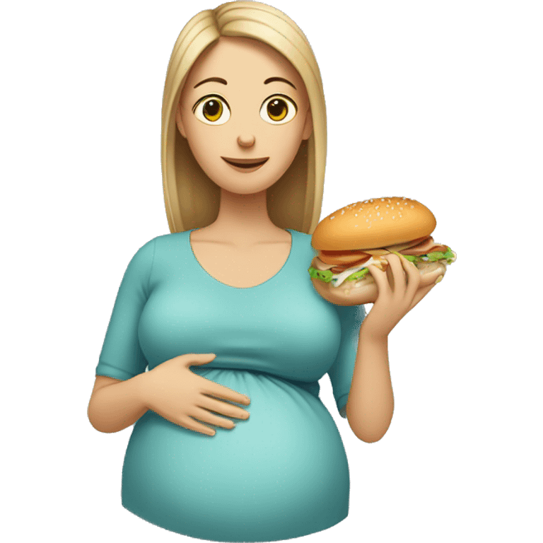 Pregnant lady holding a sub emoji