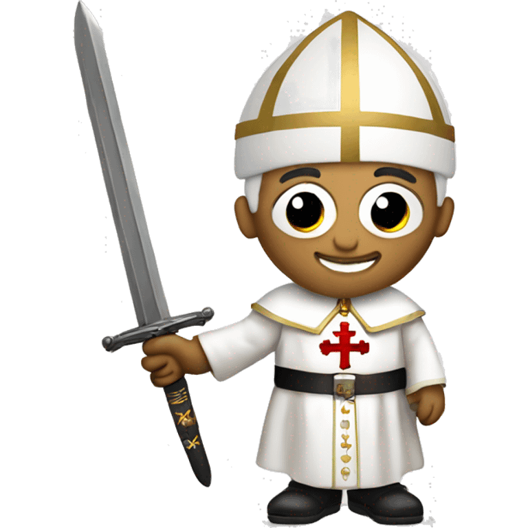 the pope with a sword emoji