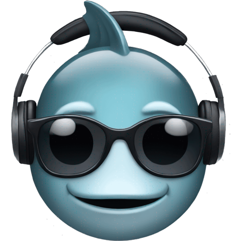 Side angle chill Sea bass wearing headphones and sunglasses emoji