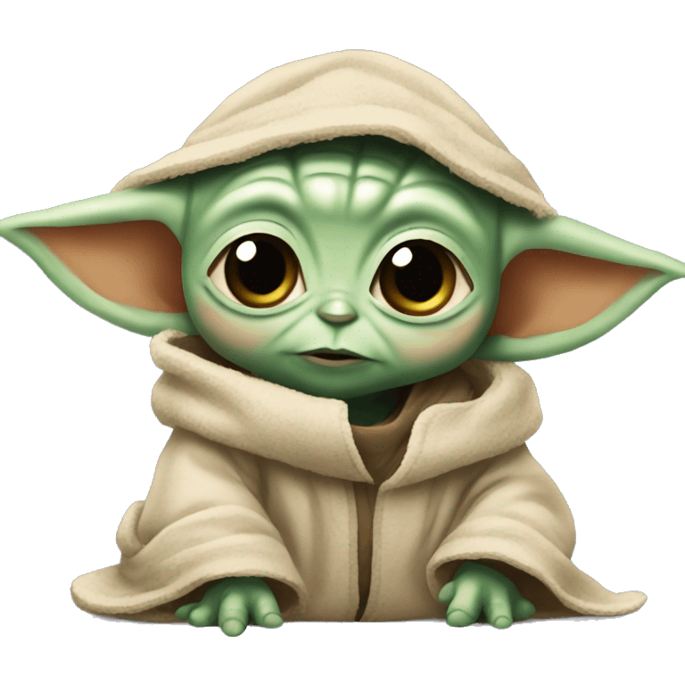 Baby Yoda shy  emoji