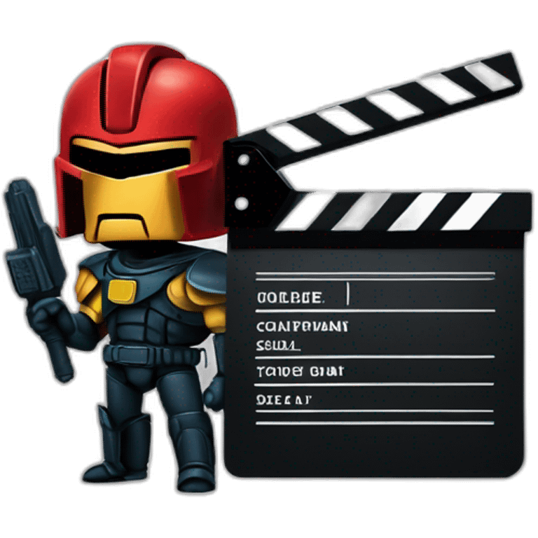 judge dredd and clapperboard emoji