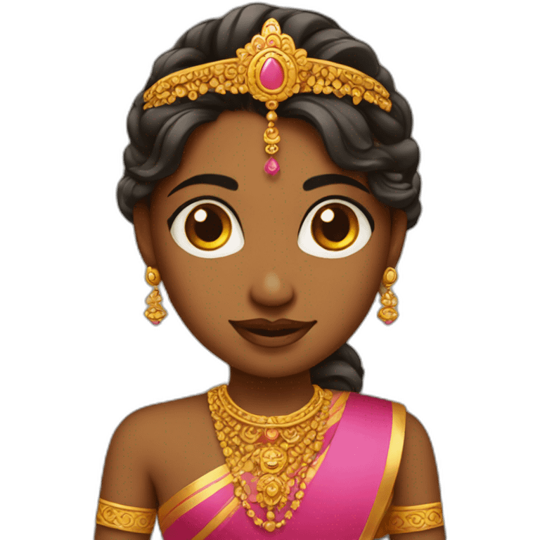 Tamil princess. Round head. Cute face emoji