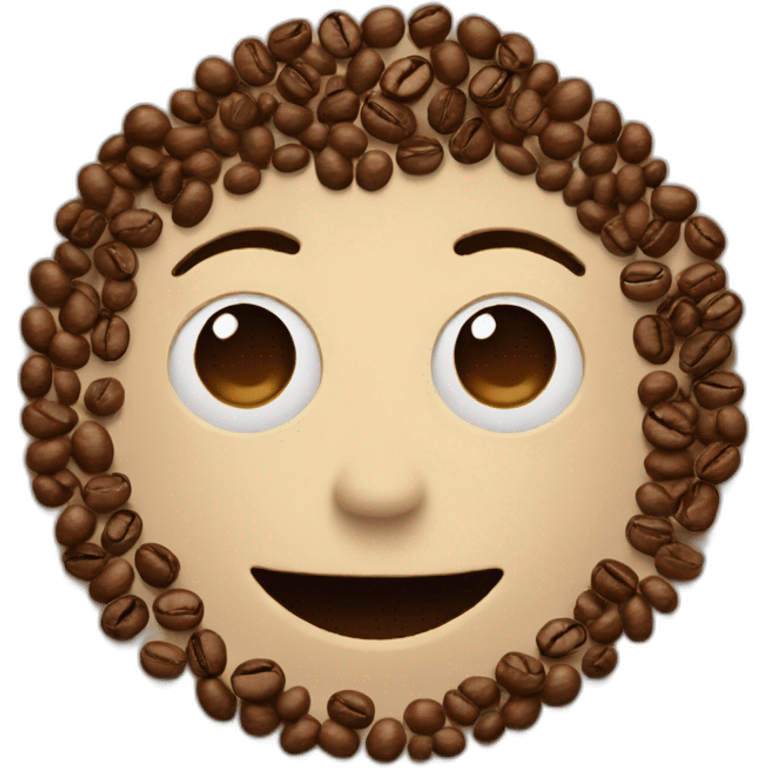 a person speaking made of coffee beans emoji