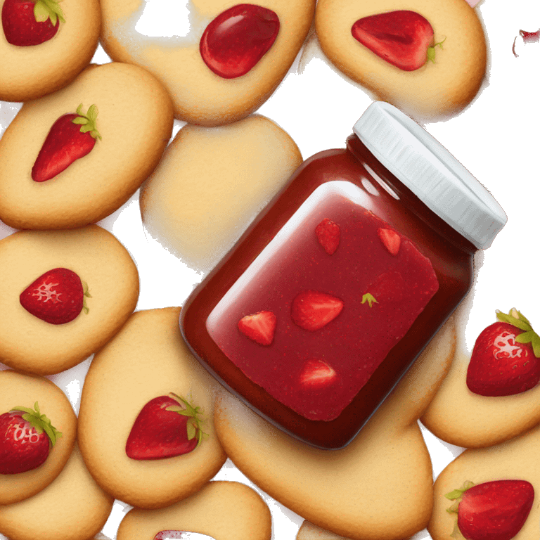 Strawberry jam spread on a cookie emoji