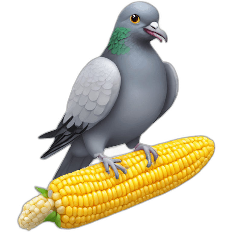 pigeon eating corn emoji