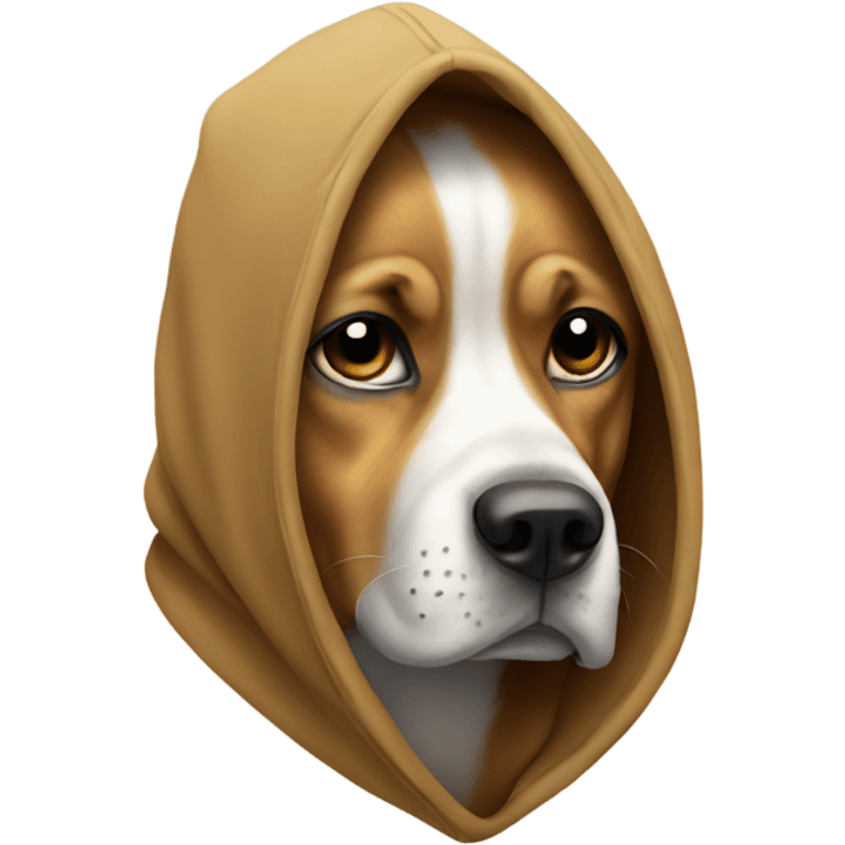 Dog wearing a hood emoji