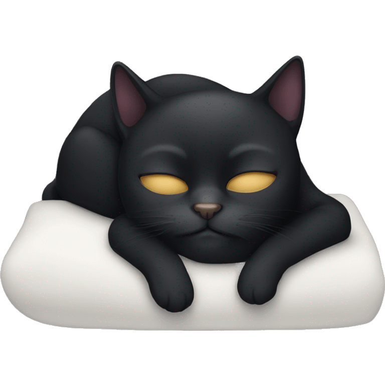 Black cat sleeping emoji