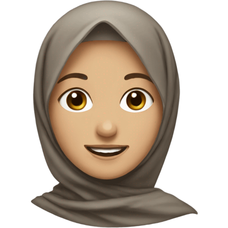 smiling girl with brown hair and hijab emoji