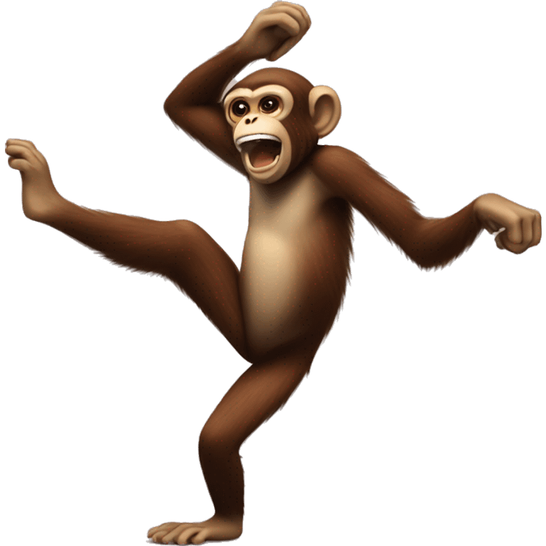 Slapping monkey while dancing emoji