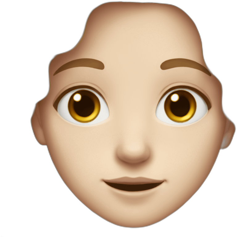 White kid with freckles and brown hair, hazel eyes, medium length hair emoji